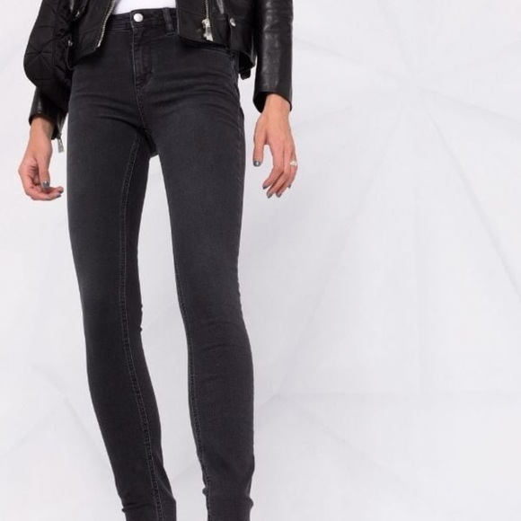 Acne Studios Climb Skinny Jeans Used Black Raw Hem Altered Sz 30 - Picture 1 of 13